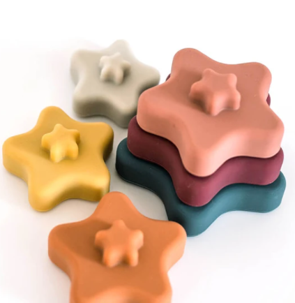 Three Hearts - Muted Silicone Star Stacker
