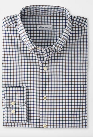Peter Millar - M's Richmond Cotton-Blend Sport Shirt Nordic Pine