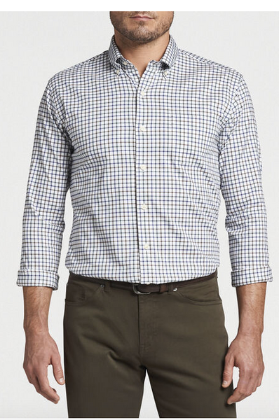 Peter Millar - M's Richmond Cotton-Blend Sport Shirt Nordic Pine