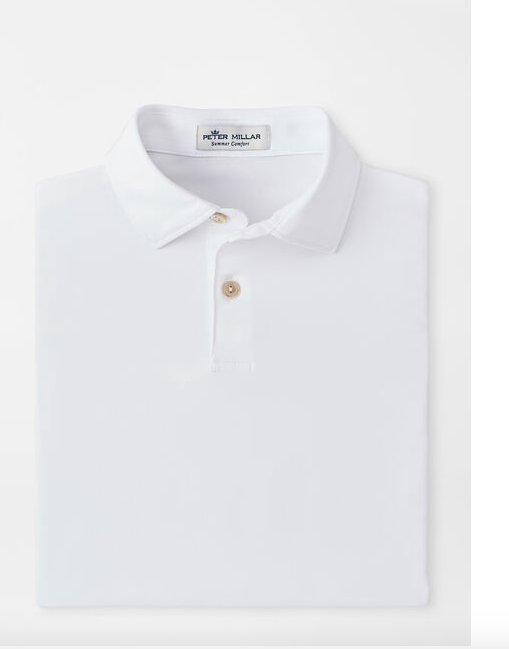 Peter Millar - Youth Solid S/S Performance Jersey Polo White