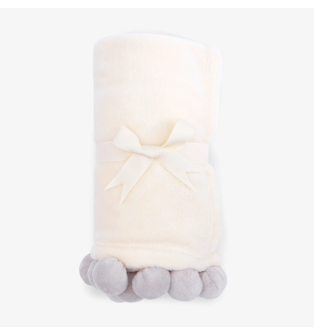 Elegant Baby - Blanket Gray Poms