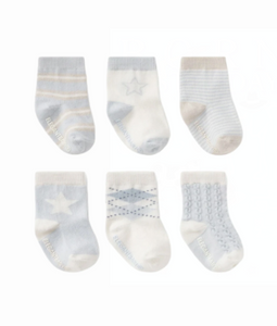 Elegant Baby - Socks 6 Pack Classic Blues