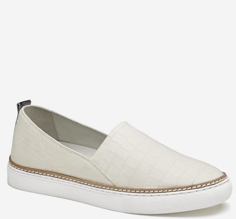 Johnston & Murphy - Callie Slip On White Croc Embossed Sheepskin