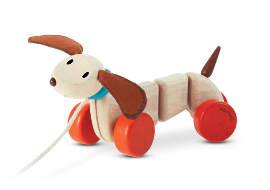 Plan Toys - Happy Puppy Pull Toy 12 Months +
