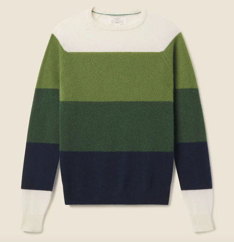 Trovata - Renee Cashmere Crewneck Artichoke Stripe