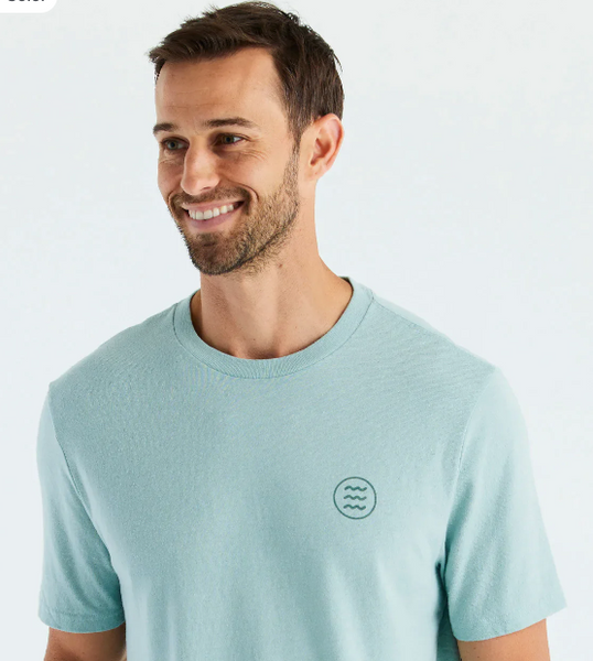 Free Fly - Tropic Hangout Tee - Heather Ocean Mist