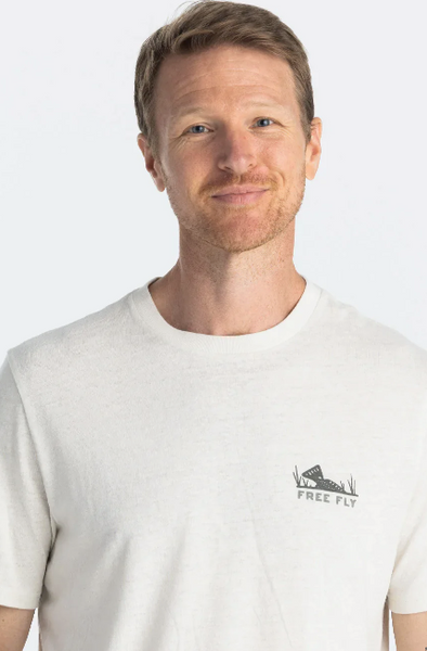 Free Fly - Mens Highs and Lows Tee - Heather Oyster