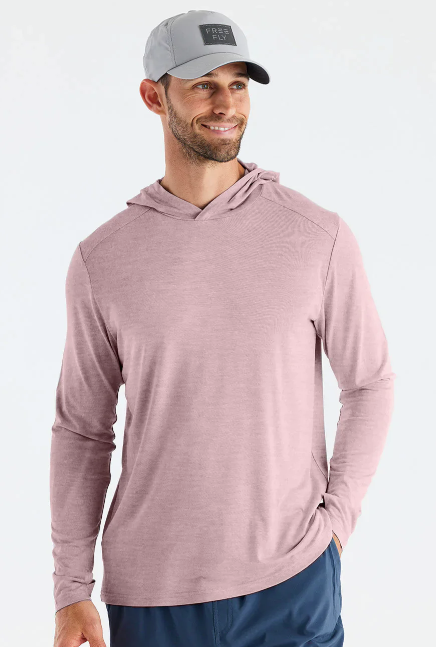 Free Fly - Mens Bamboo Shade Hoodie - heather Adobe Red