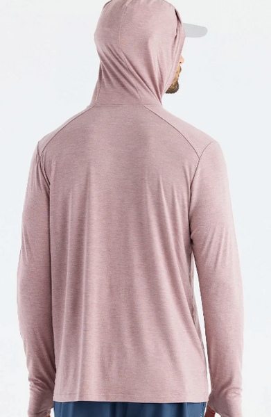 Free Fly - Mens Bamboo Shade Hoodie - heather Adobe Red