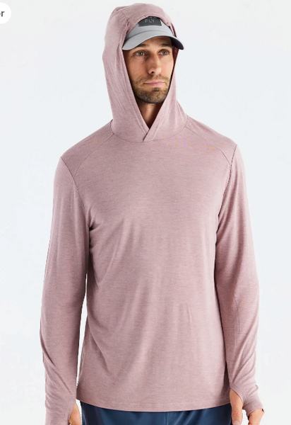 Free Fly - Mens Bamboo Shade Hoodie - heather Adobe Red