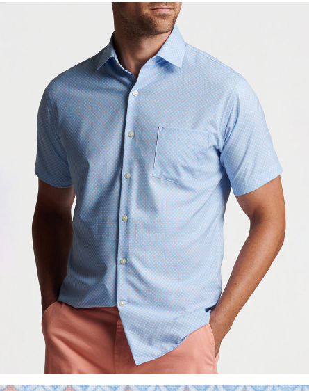 Peter Millar - M's Shannon Performance Poplin SportShirt Maritime