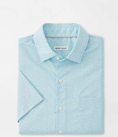 Peter Millar - M's Summer Slice Cotton Stretch Sportshirt Radiant Blue