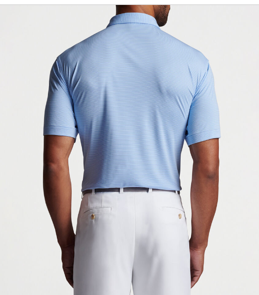 Peter Millar - M's Featherweight Stripe Polo Sean Self Iris Moon