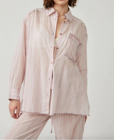 Free People - Sleep Mode Pajama Shirt/ Pant in Lavender Combo