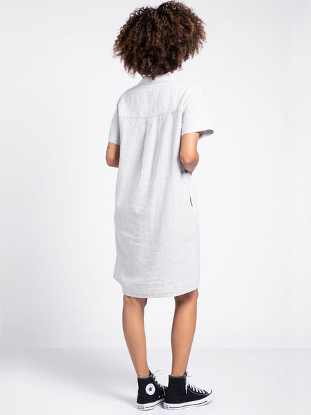Thread & Supply - Lindsey Dress White and Olive Stripe