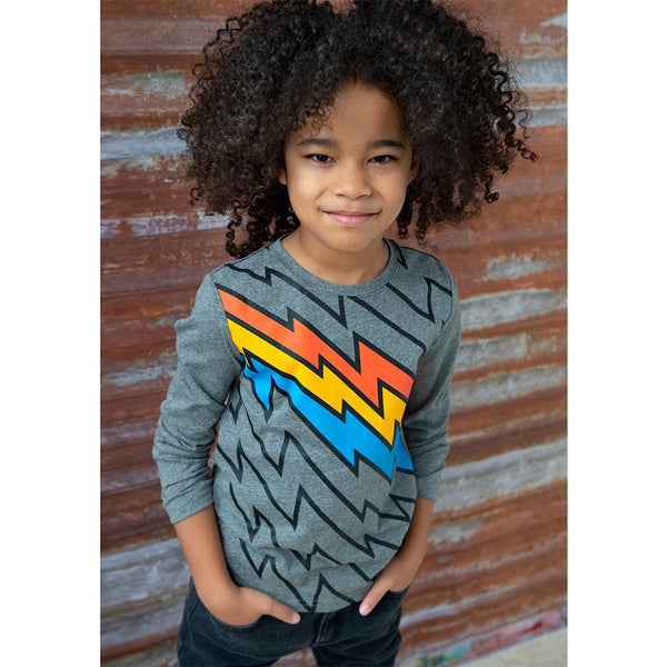 Appaman - Boys Graphic Electrifying L/S Tee Grey Heather