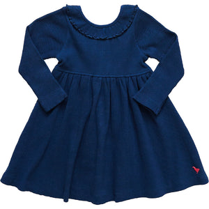 Pink Chicken - Girls Organic Princess Diana Rib Dress - Navy