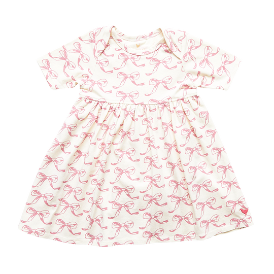 Pink Chicken - Baby Organic Steph Bodysuit Dress - Mauve Glow Bows