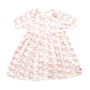 Pink Chicken - Baby Organic Steph Bodysuit Dress - Mauve Glow Bows