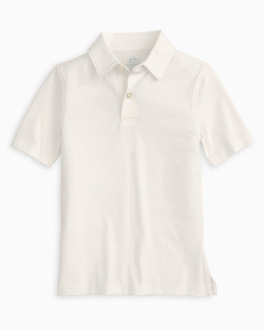 Southern Tide - Youth Short Sleeve Driver Performance Polo - Classic White