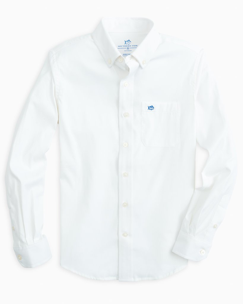 Southern Tide - Youth Solid L/S Intercoastal Sport Shirt White