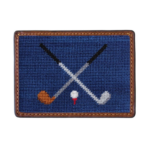 Smathers & Branson - Crossed Clubs Needlepoint Card Wallet