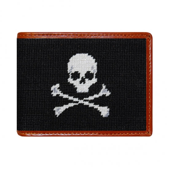 Smathers & Branson - Jolly Roger Needlepoint Wallet (Black)