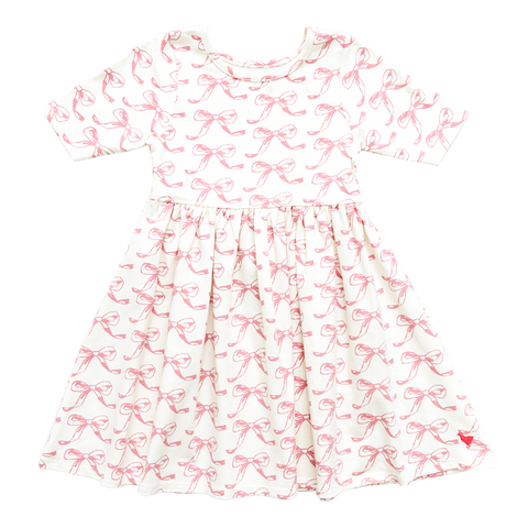 Pink Chicken - Girls Organic Steph Dress - Mauve Glow Bows