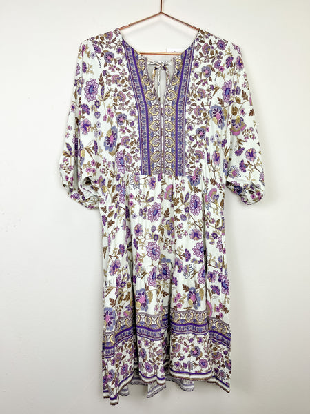 Joy Joy - Lavender Ethnic Border Dress