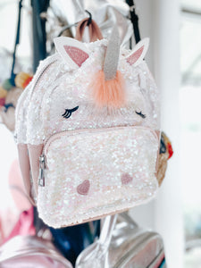 Lola + The Boys - Peachy Unicorn Sequin Backpack