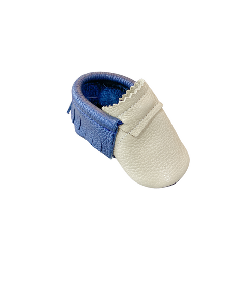 Mishmoccs - Baby Blueberry and Cream Moccasins