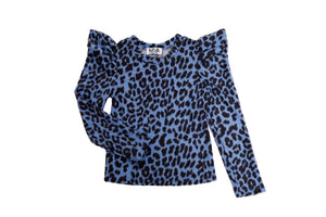 MIA - Leopard Puff Sleeve - Baby Blue