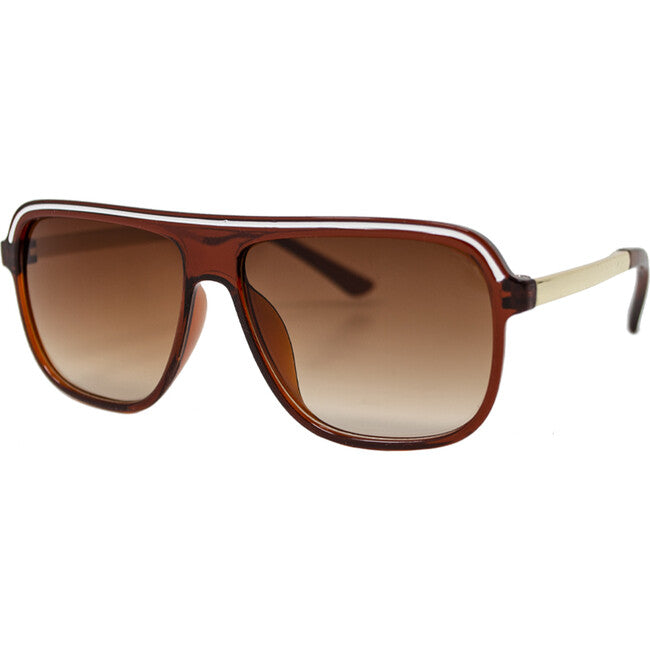 Zomi Gems - Retro Flight Sunglasses Brown