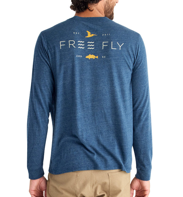 Free Fly - M's Low Tide Long Sleeve T-Shirt Heather True Navy
