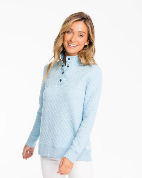 Southern Tide - W's Mackenzie Heathered Quilt Pullover