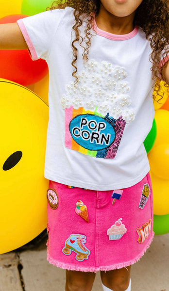 Lola and The Boys - White Popcorn and Pearls T-Shirt