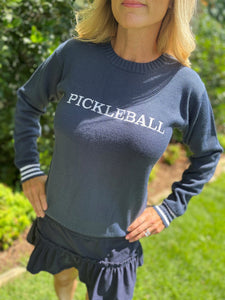 The Bubble - Pickleball Sweater Navy w/ White