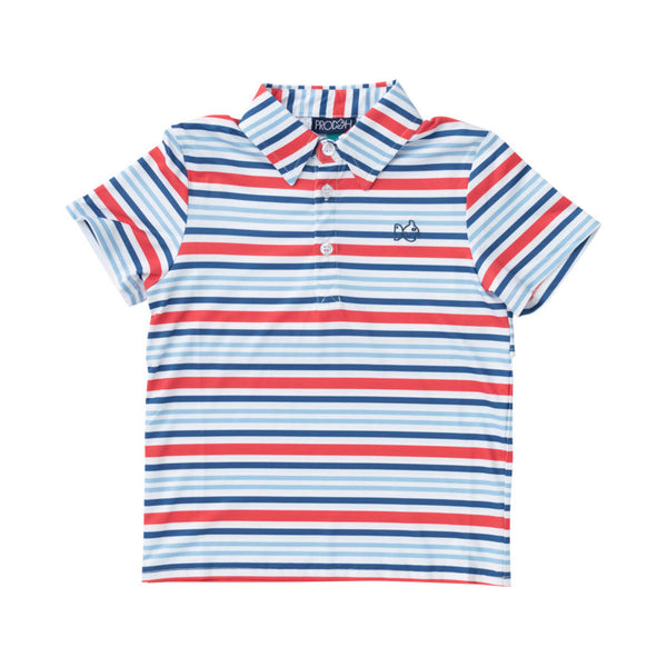 Prodah - Pro Performance Polo - Red White Blue Stripe