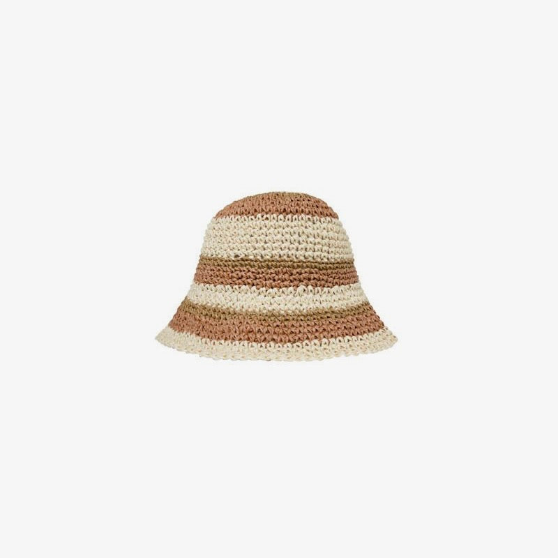 Rylee & Cru - Rafia Bucket Hat Redwood Stripe