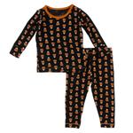 KicKee Pants - Print Long Sleeve Pajama Set Midnight Candy Corn