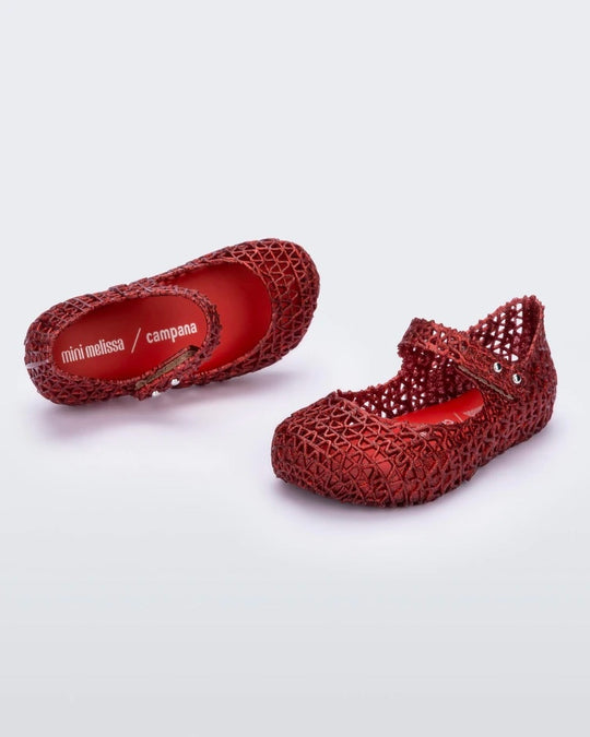 Mini Melissa - Mini Campana Papel BB Red Glitter