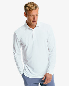Southern Tide - M's L/S Ryder Performance Polo Classic White