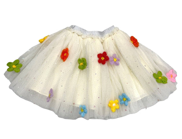 Lola and The Boys - Rainbow Daisy Puff Tutu White