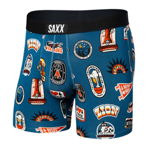 Saxx - Ultra Super soft Boxer Brief Relaxed Fit  Park Badges Blue