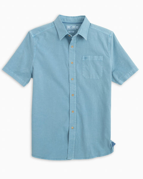 Southern Tide - M's S/S Windley Garment Dyed Sport Shirt Niagara