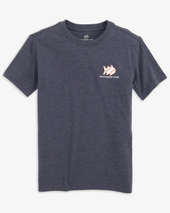 Youth Sketched Football Heather Tee by Southern Tide