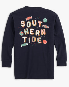 Southern Tide - Youth L/S ST Cookies Tee Aged Denim